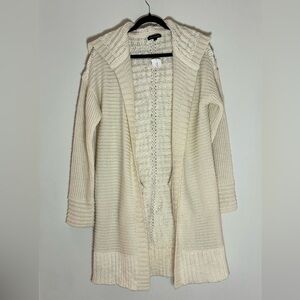 NWT Banana Republic Cozy Cream Wool Knit Open-Front Sweater